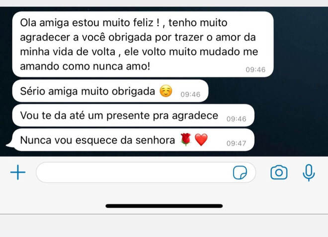 Depoimento WhatsApp — Mãe Meire de Iemanjá