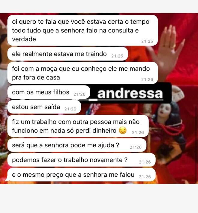 Depoimento WhatsApp — Mãe Meire de Iemanjá