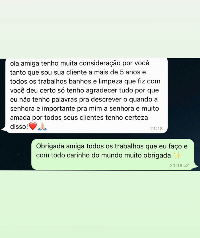 Depoimento WhatsApp — Mãe Meire de Iemanjá